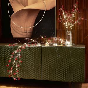 Lighted Red Berry Branches 80 LED Fairy <strong>Lights</strong> <strong>Twig</strong> Branches <strong>With</strong> <strong>Lights</strong> 32IN USB Battery for Home Christmas Decoration - Product Image 3