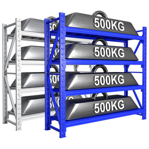 Étagère robuste Jinshuo, capacité 500 kg, 4 niveaux, acier laminé à froid, pour entrepôt - Product Image 1