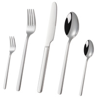Ensemble de couverts en acier inoxydable poli, couteau, fourchette, cuillère, cuillère à café, fourchette à dessert, ensemble de couverts pour la maison, le restaurant, la table, la salle à manger