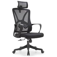 Chaise de bureau ergonomique à dossier haut en maille avec appui-tête, pivotante, pour ordinateur, chaise de direction, pour bureau à domicile, vente en gros, OEM, personnalisable