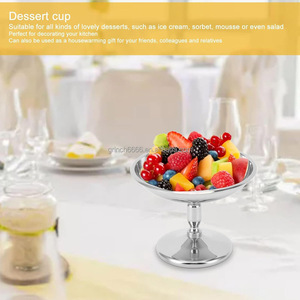 Gobelets à dessert en acier inoxydable vintage, bols à dessert, bols à sauce, <span class=keywords><strong>mini</strong></span> gobelets ronds à pied pour yaourt, collations, bonbons - Product Image 5