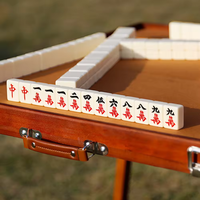 Table de Mahjong pliable en bois massif portable |   Jeu de Mahjong américain de luxe moderne pour l'extérieur et les voyages