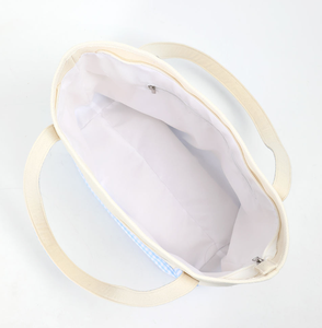 Sac à bandoulière pour femme, sac de plage d'été, sac pour femme, sac à main en toile à carreaux personnalisé, sac de shopping - Product Image 2