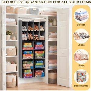 Organizador de Armario Colgante con 16 Compartimentos, 33x15x85cm, Tela No Tejida, Almacenamiento de Ropa, para Dormitorio - Product Image 6