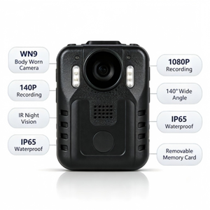 Enregistreur <span class=keywords><strong>de</strong></span> terrain WN9, <span class=keywords><strong>cam</strong></span>éra corporelle portable WN9 avec batterie intégrée <span class=keywords><strong>de</strong></span> grande capacité, lecture sur <span class=keywords><strong>site</strong></span>, lumière d'avertissement rouge et bleue, appareil d'enregistrement - Product Image 3