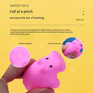 Juguete de baño de animales colorido juguete de animales de goma flotante bebé chico niño preescolar bañera baño ducha juego <span class=keywords><strong>nadar</strong></span> fiesta juguete - Product Image 5