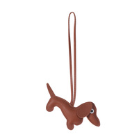 Pendentif Teckel en Cuir, Ornement Suspendu Style Coréen, Breloque de Sac DIY, Chien de Dessin Animé