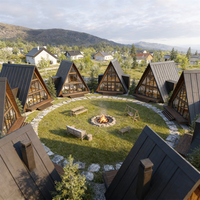 Chalet préfabriqué en A-frame 20 m² 30 m² 40 m² Cabine modulaire écologique pour projets de villégiature, Airbnb et ADU à usage commercial
