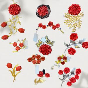 Colección de Broches Florales de Lujo Vefiery, Calcedonia Natural, Perla de Agua Dulce, Flores Comprimidas y Broches de Cristal - Product Image 4