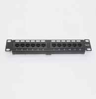 Panel de Conexiones Compacto de 10 Pulgadas y 12 Puertos 1U - Mini Panel de Cableado de Red UTP CAT5/CAT6