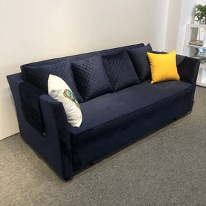 Velour Futon Màu Tím Sofabed Velvet Sleeper Sofa Giường Couch Tufted Chesterfield Đương Đại Elegance Sofabed - Product Image 4