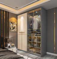 Toute la maison armoire personnalisée chambre à coucher armoire en bois massif ensemble style simple zone suspendue plusieurs inserts belles armoires