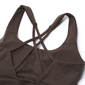 Top Corto Sportivo da Donna con Scollo a U, Imbottitura <span class=keywords><strong>per</strong></span> il Seno, Supporto Elevato, Spalline Incrociate, Asciugatura Rapida, <span class=keywords><strong>per</strong></span> Fitness, Palestra e Yoga - Product Image 6