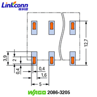 Borniers pour PCB SMD Dispositif de montage en surface 2086-3205 Wagos 5 pôles Connecteur blanc Bouton-poussoir Espacement des broches à souder 5 mm