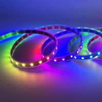 Bande LED à pixels 5M WS2812 30 LED/m 5050 SMD RGB PCB blanc/noir étanche IP67 5V Contrôle vocal USB Découpable DIY