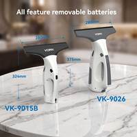 Nettoyeur de vitres sans fil électrique avec batterie amovible 2200 mAh, 40 min d'autonomie, nettoyage sans traces pour verre, miroir, hôtel