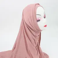 Hijab sciarpa in Jersey di cotone elasticizzato tinta unita donna musulmana all'ingrosso di alta qualità