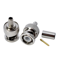 Connecteur BNC à compression en laiton pour câble coaxial RG6 RG59, à sertir mâle, 12G-SDI CCTV HD-SDI BNC-J-1.5 2 3 4 5 Q9 Caméra RF