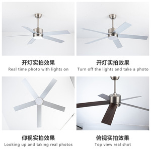 <b>Ceiling</b> <b>Fan</b> Light With Led Light 5 Blade Wood And Metal Downrod Mount For Living Room Bedroom - Product Image 5