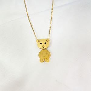 Collana con Orsetto all'Ingrosso, Placcata in Oro 18K, Ciondolo in Acciaio Inossidabile 316L, Gioielli in Acciaio al Titanio per Ragazze - Product Image 2
