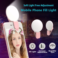 Mini anneau lumineux LED portable et durable à clipser, rechargeable par USB, pour la photographie sur téléphone et le streaming en direct