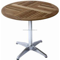 Nouveau design moderne Table de salle à manger de restaurant ronde en aluminium, plastique, terrasse extérieure avec balcon