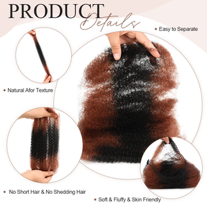 Originea Vente en Gros Cheveux Humains Ombrés Afro Crépus en Vrac Non Traités Extensions pour Tresses au Crochet Cheveux en Vrac pour Tressage Bouclé - Product Image 3