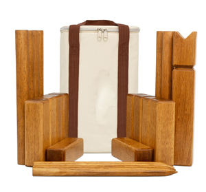 Jeu de Kubb en bois de caoutchouc avec sac de transport, <span class=keywords><strong>échecs</strong></span> vikings géants à lancer en plein air pour enfants et <span class=keywords><strong>d</strong></span>ébutants - Product Image 1