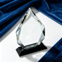 Premier Icepeak Plaque à facettes diamant coupe bleu noir couleur support Base cristal trophée verre prix Plaque
