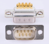 Deux rangées de contacts solides capot en métal plaqué or DB9 9 broches connecteur série RS-232 DB9 connecteur femelle