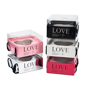 Scatole Regalo <span class=keywords><strong>in</strong></span> Carta Kraft all'Ingrosso con Stampa, Scatole Quadrate Artigianali per Bouquet di Fiori per Negozi di Fiori - Product Image 1