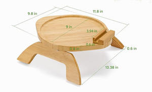 <span class=keywords><strong>Plateau</strong></span> de canapé en bambou avec support de téléphone rotatif à <span class=keywords><strong>360</strong></span>°, taille et forme personnalisées, design pliable écologique pour salon - Product Image 2