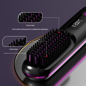 <span class=keywords><strong>Cepillo</strong></span> Eléctrico Portátil de Cerámica con Iones Negativos, Recargable por USB, Inalámbrico, Mini Plancha para el Cabello, Modelo S7, Sustituto de <span class=keywords><strong>Tymo</strong></span> - Product Image 2