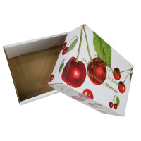 Gevouwen golfkartonnen fruit- en groenteverpakking voor sinaasappels en appels met matte laminatie, embossing & bedrukking