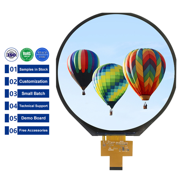 TOPPOP 7 Inch 1080*1080 FHD 1080P Round TFT LCD Display Module 7inch 40Pin FL5893 Circular LCD Screen Customize CTP Touch Panel
