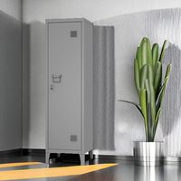Armoire métallique simple porte en acier pour la maison, vestiaire scolaire ou de gym avec clé