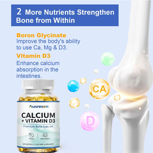 Ausreson Vitamine Calcium D3 <span class=keywords><strong>K2</strong></span> Marque Privée Compléments Osseux Capsules Liquides Gélules Souples Calcium Vitamine Calcium +<span class=keywords><strong>VD3</strong></span> +<span class=keywords><strong>K2</strong></span> Gélules Souples - Product Image 3