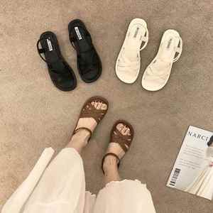 Soft Girl Fairy Vacation Style Roman <b>Sandals</b> Ladies 2026 Summer Breathable <b>Flat</b> Casual Beach Walking Shoes - Product Image 2