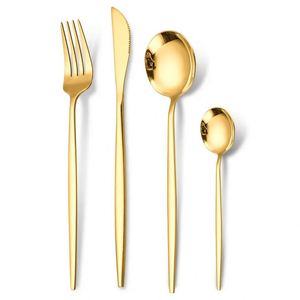 Ensemble de couverts en acier inoxydable de 24 pièces, couteau, fourchette, cuillère, vaisselle de table pour 6 personnes - Product Image 2
