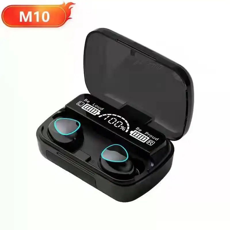Auriculares M10 Tws Fones De Ouvido 9D Hifi Stereo Impermeável In Ear Headphone Bt 5.1 Display LED Earbuds Sem Fio M10