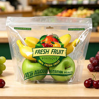 Op maat gemaakte ziplock zakken voor voedselverpakkingen, bedrukte plastic fruitverpakkingen met ritssluiting, transparante plastic fruitzakken voor druiven