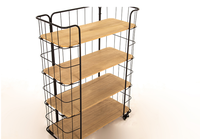 Organisateur de chariot de rangement, dispositif moderne, à 4 niveaux, barre utilitaire roulante, chariot de rangement, avec poignée et roues détachables