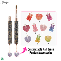 Ensemble de brosses à ongles multifonctionnelles tendance 2027 avec manche en strass léopard et pendentif mignon en forme d'ours pour la vente en gros