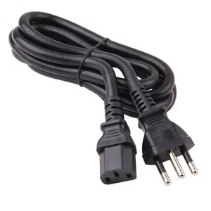 INMETRO Bersertifikat 10A 250V ~ Tegangan Brasil IEC C13 Kabel Umum Kompatibel dengan Monitor PC