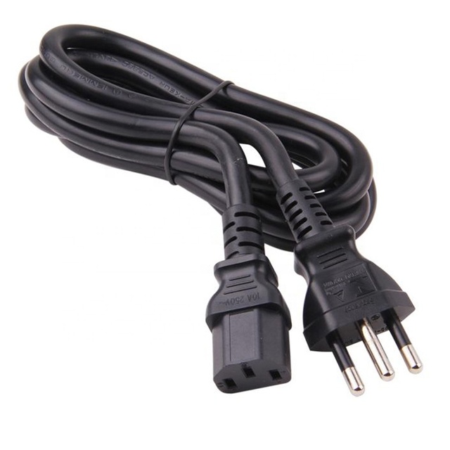 Superline INMETRO Certified 10A 250V~ Brazilian Voltage IEC C13 Power Cord with Oxygent-free Copper and Customizable Length