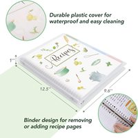Entfernbarer O-Ring-Rezepten-Beileiter mit Kunststoffabdeckung Tagebuch Buch Kochen Buch Rezepten-Notizbuch zum Schreiben Ihrer eigenen Rezepte