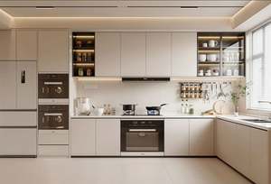 Armoires de cuisine en bois modernes de haute qualité, personnalisées, ensemble complet, armoires de cuisine modulaires en bois modernes - Product Image 2