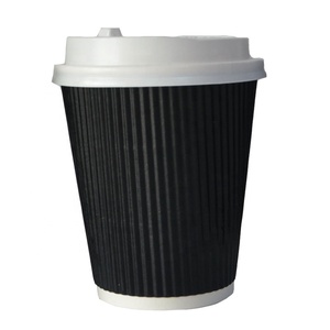 ถ้วยกระดาษลายริ้วแบบใช้แล้วทิ้งขนาด8ออนซ์12ออนซ์16ออนซ์ผนังสองชั้น - Product Image 4