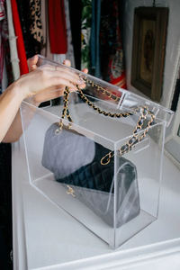 Nouvelle conception 2026 : Boîte de rangement transparente en acrylique de luxe moderne, amovible et autoportante pour sacs à main, étui transparent pour sacs - Product Image 3