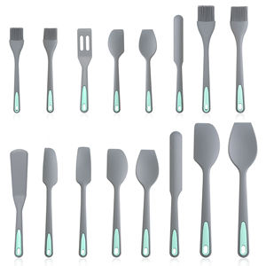 16-टुकड़ा सिलिकॉन बेकिंग स्पैटुला सेट मिश्रण क्लिप स्क्रैपर डिशवॉशर सुरक्षित पर्यावरण के अनुकूल पुनः प्रयोज्य - Product Image 1